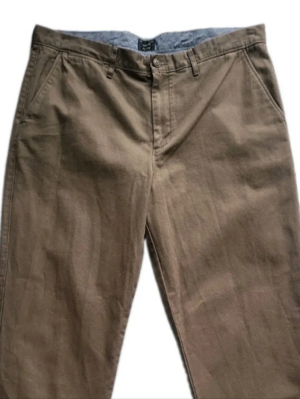 J Crew Chino Pants Mens 36x32 Khaki Tan Cotton Hemp Tapered Flat (Act 39x32) NWT
